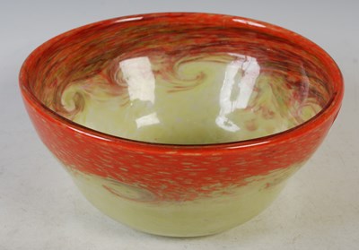Lot 22 - A Strathearn glass bowl mottled orange and...