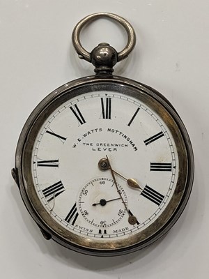 Lot 70 - A vintage silver cased open faced pocket watch...