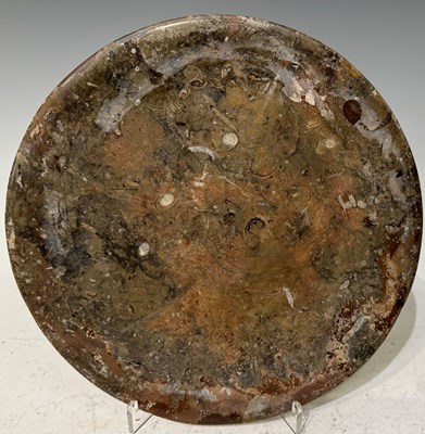 Lot 429 - A 20th century stoneware plate with fossil...