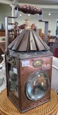 Lot 545 - An early 20th century copper ships lantern...
