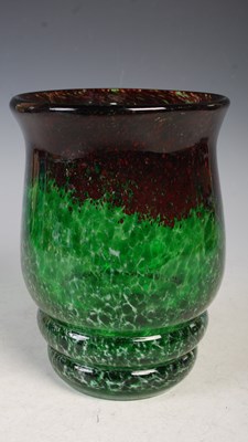 Lot 13 - A 20th century mottled green and black glass...
