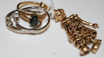 Lot 70 - A 9ct gold and gem set charm in the form of an...