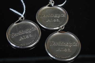 Lot 66 - Three vintage Worthington's Ales white metal...