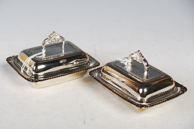 Lot 118 - A pair of electroplated tureen shaped butter...