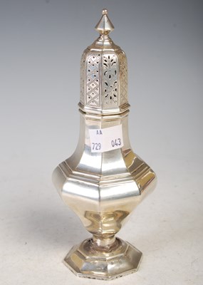 Lot 127 - A Birmingham silver octagonal shaped sugar...