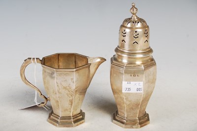 Lot 146 - A Birmingham silver octagonal shaped sugar...