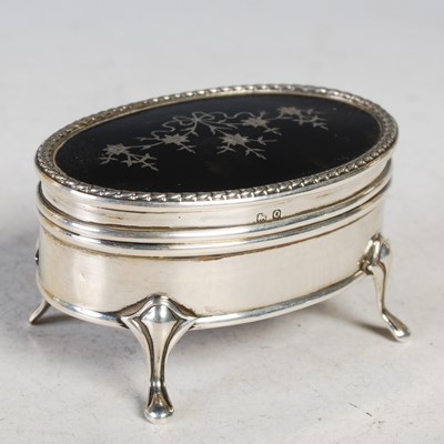 Lot 148 - A Birmingham silver oval-shaped dressing table...
