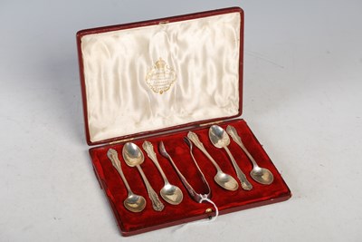 Lot 164 - A cased set of six Sheffield silver teaspoons...