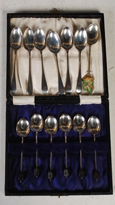 Lot 159 - A cased set of six Birmingham silver coffee...