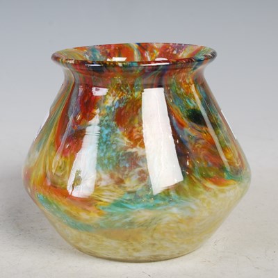 Lot 175 - A small Monart vase, mottled purple, green,...