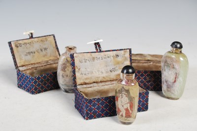 Lot 180 - Three assorted Chinese inside painted snuff...