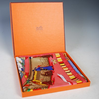 Lot 223 - Hermès, Paris "Prieres Du Vent" printed silk...