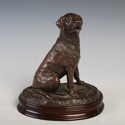 Lot 111 - Gill Parker Seated Labrador Retriever a bronze...