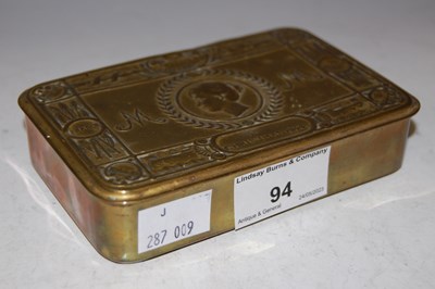 Lot 94 - A World War I Christmas tin 1914.